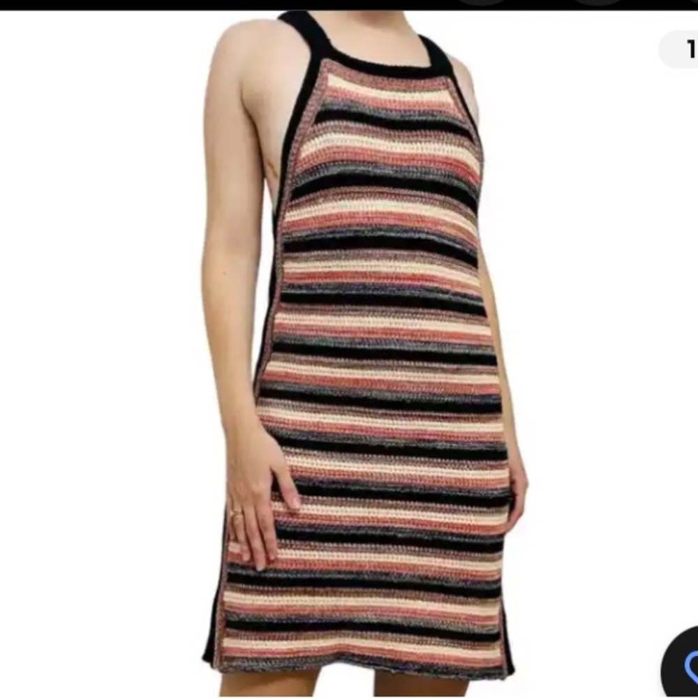 Free people boho brown tank sweater dress large